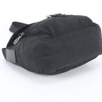 Prada Tessuto Nylon Triangle Logo Leather Shoulder Bag Crossbody Messenger Black — view 5
