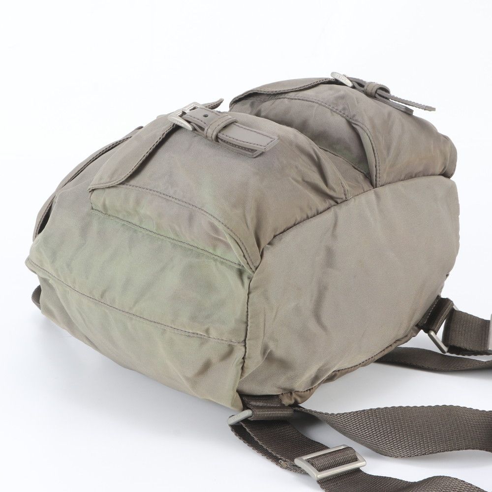Prada Tessuto Nylon Triangle Logo Leather Backpack — view 5