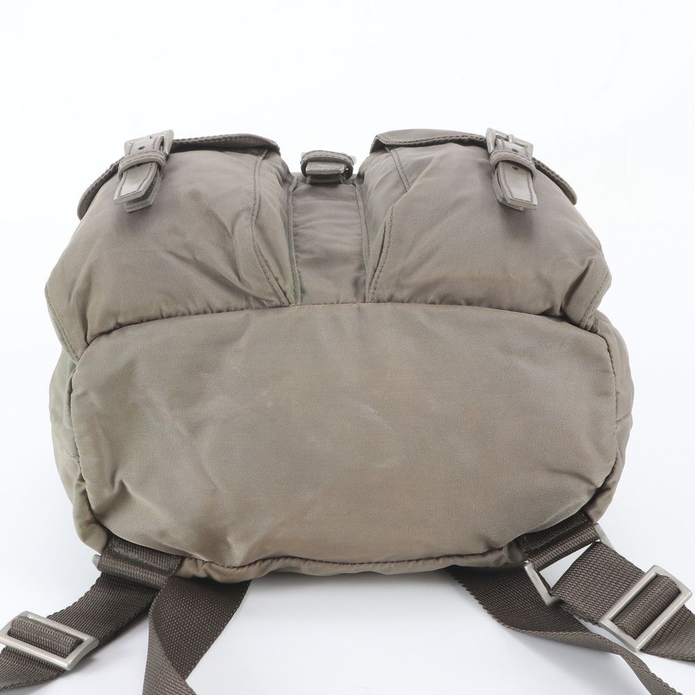 Prada Tessuto Nylon Triangle Logo Leather Backpack — view 6