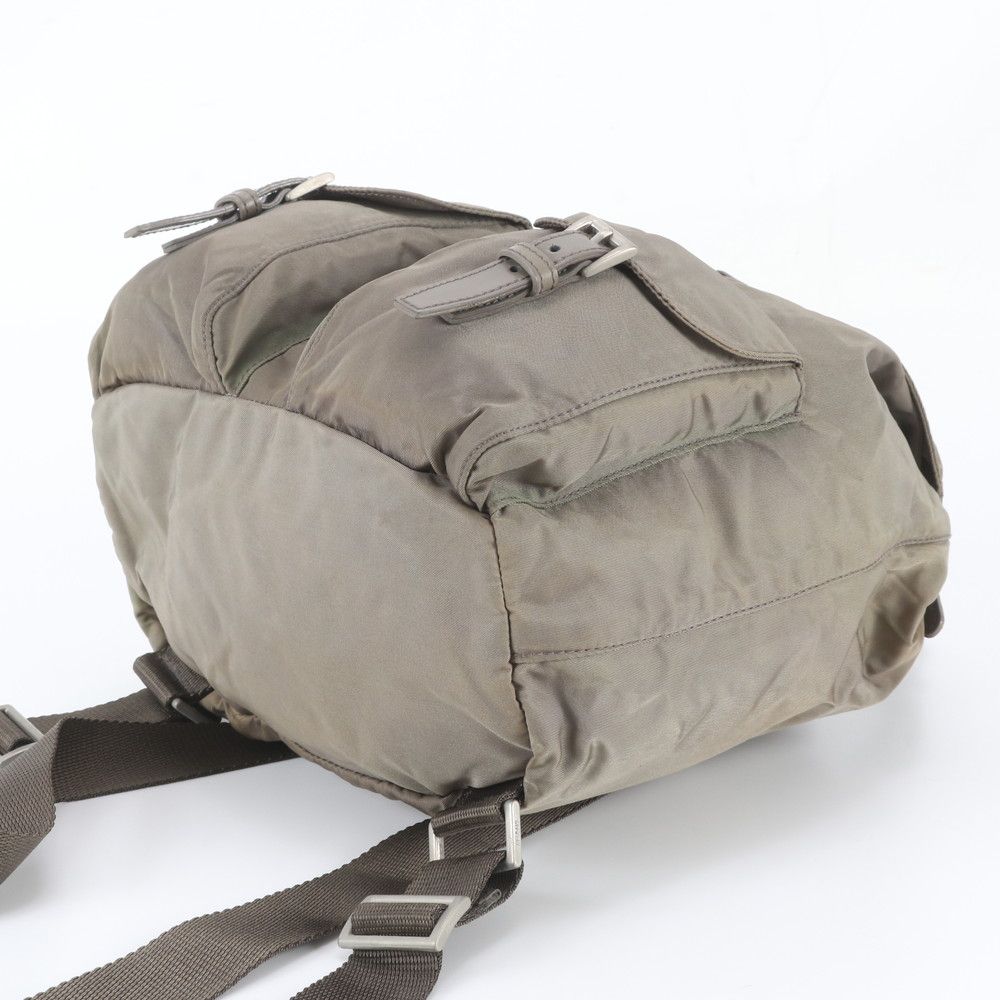 Prada Tessuto Nylon Triangle Logo Leather Backpack — view 4