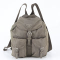 Prada Tessuto Nylon Triangle Logo Leather Backpack