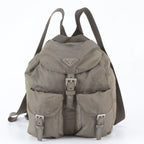 Prada Tessuto Nylon Triangle Logo Leather Backpack