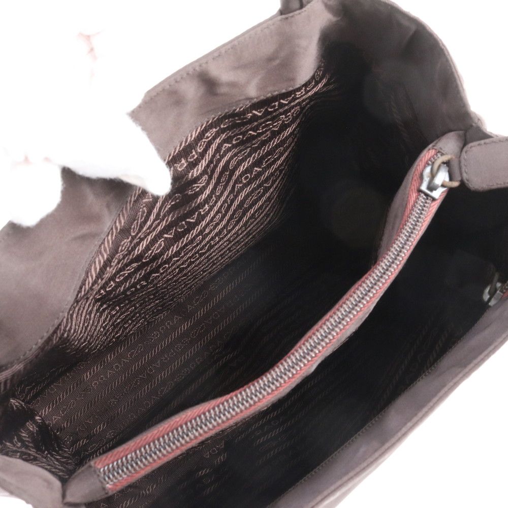 Prada Tessuto Nylon Triangle Logo Tote Bag Shoulder Hand Black — view 7