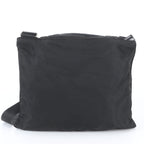Prada Tessuto Nylon Triangle Logo Leather Shoulder Bag Crossbody Messenger Black — view 3