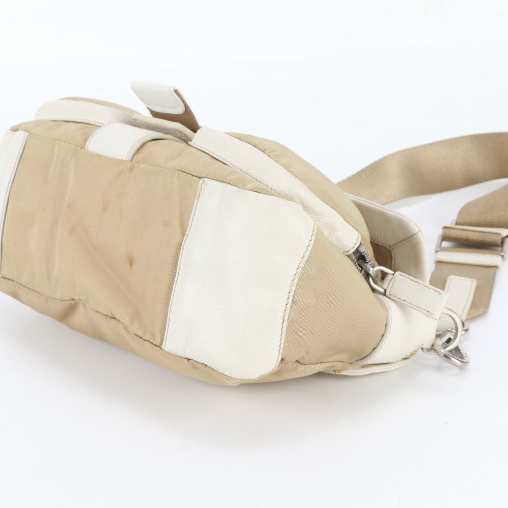 Prada Tessuto Nylon Triangle Logo Leather Shoulder Bag Messenger — view 4