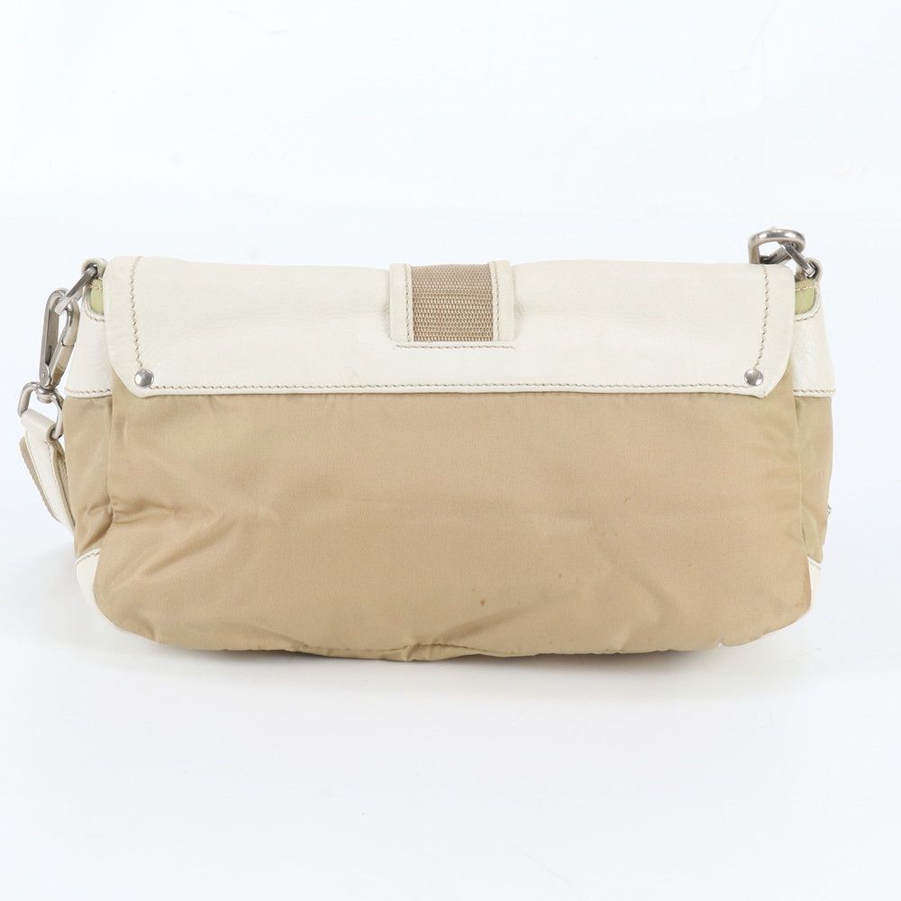 Prada Tessuto Nylon Triangle Logo Leather Shoulder Bag Messenger — view 3