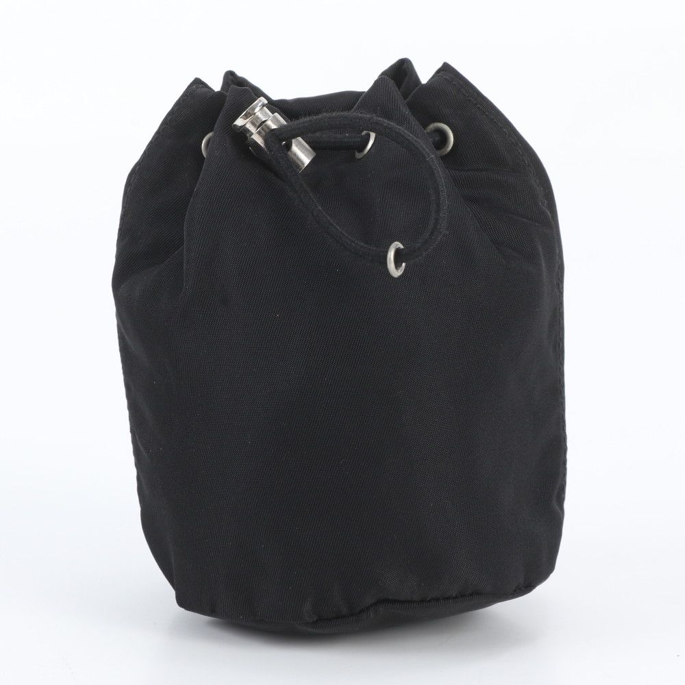 Prada Tessuto Nylon Triangle Logo Handbag Pouch Black — view 2