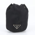 Prada Tessuto Nylon Triangle Logo Handbag Pouch Black