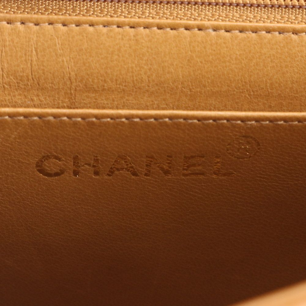 Chanel Mademoiselle Lambskin Leather Shoulder Bag Crossbody Brown — view 8