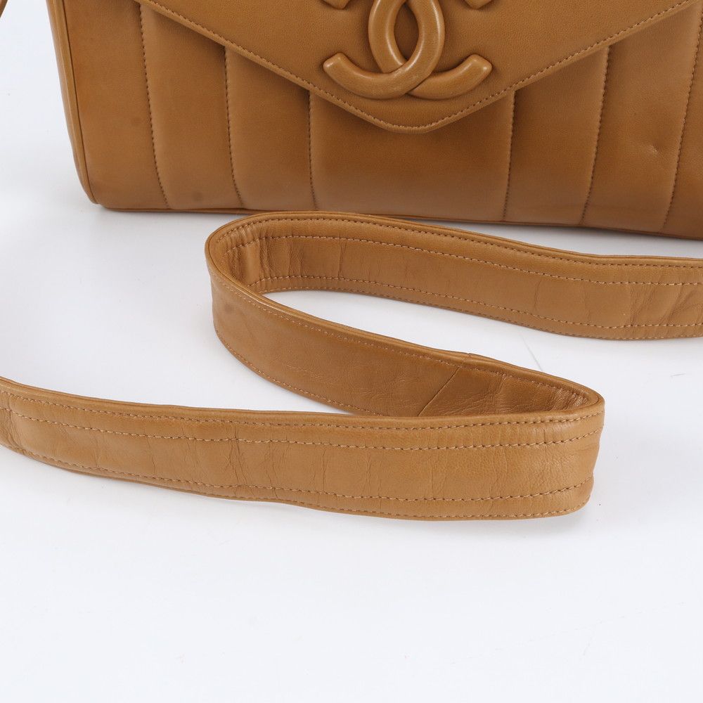 Chanel Mademoiselle Lambskin Leather Shoulder Bag Crossbody Brown — view 2