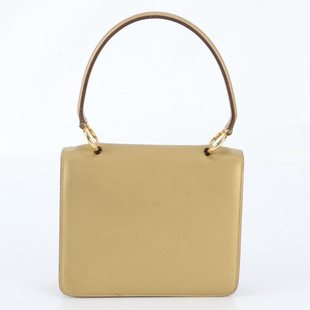 Celine Vintage Leather Handbag Gold — view 3