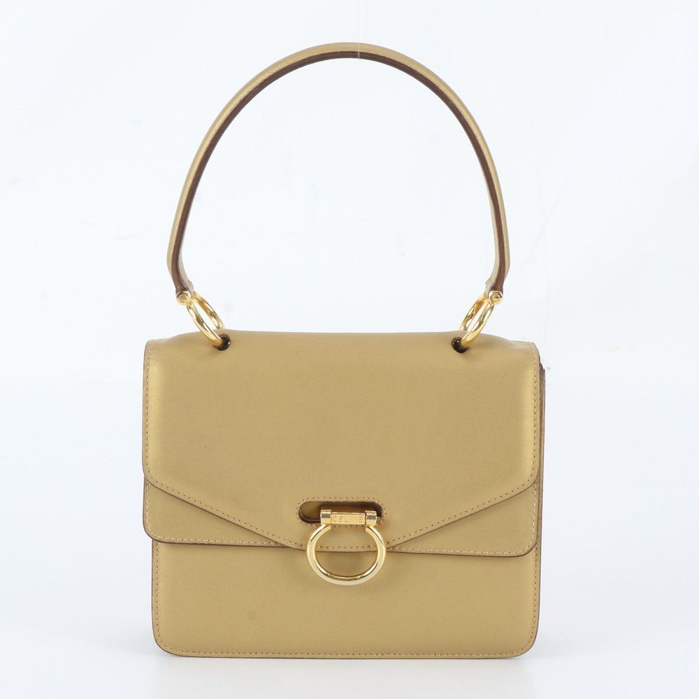 Celine Vintage Leather Handbag Gold