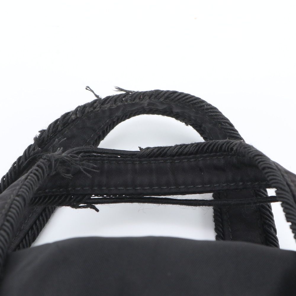 Prada Tessuto Nylon Bijou Logo Embroidery Tassel Handbag Black — view 8