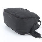 Prada Tessuto Nylon Bijou Logo Embroidery Tassel Handbag Black — view 4