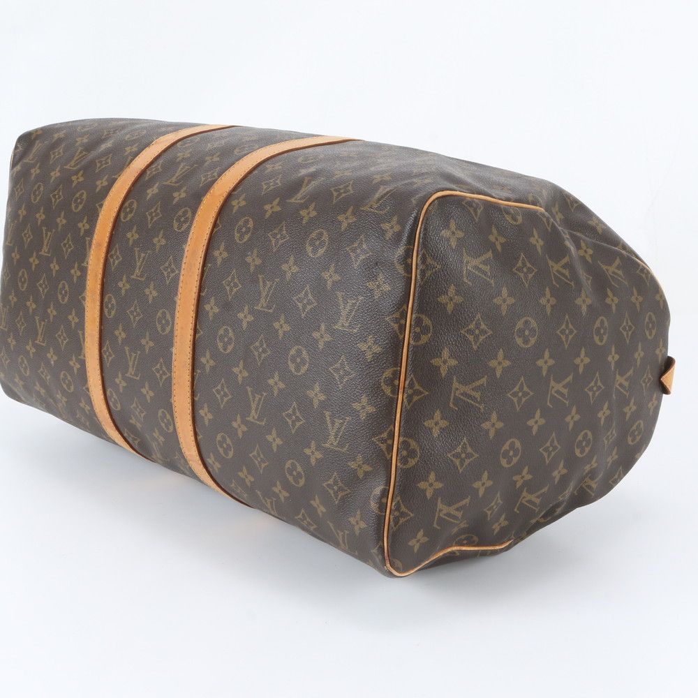 Louis Vuitton Monogram Keepall 55 Leather Boston Bag Tote Carry — view 4