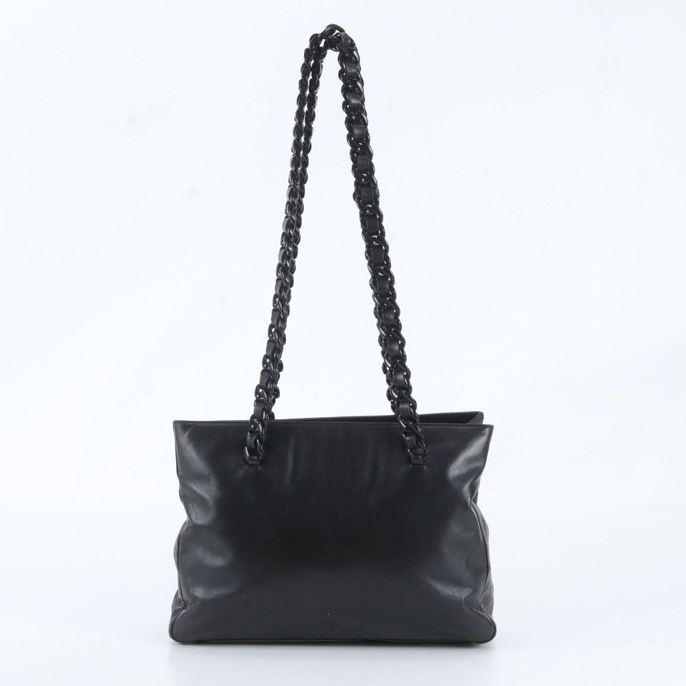 Prada Leather Tote Bag Shoulder Hand Black