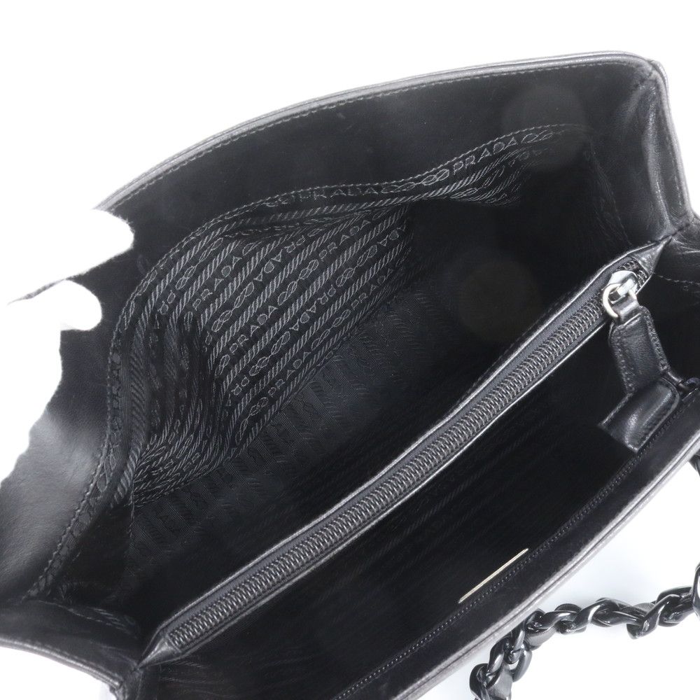 Prada Leather Tote Bag Shoulder Hand Black — view 7