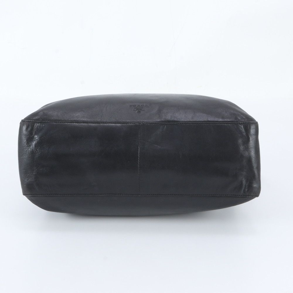 Prada Leather Tote Bag Shoulder Hand Black — view 6