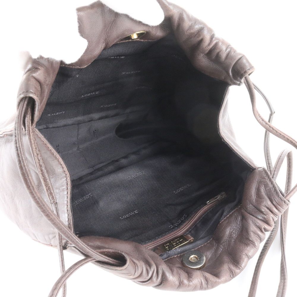 Loewe Nappa Drawstring Leather Shoulder Bag Brown — view 7