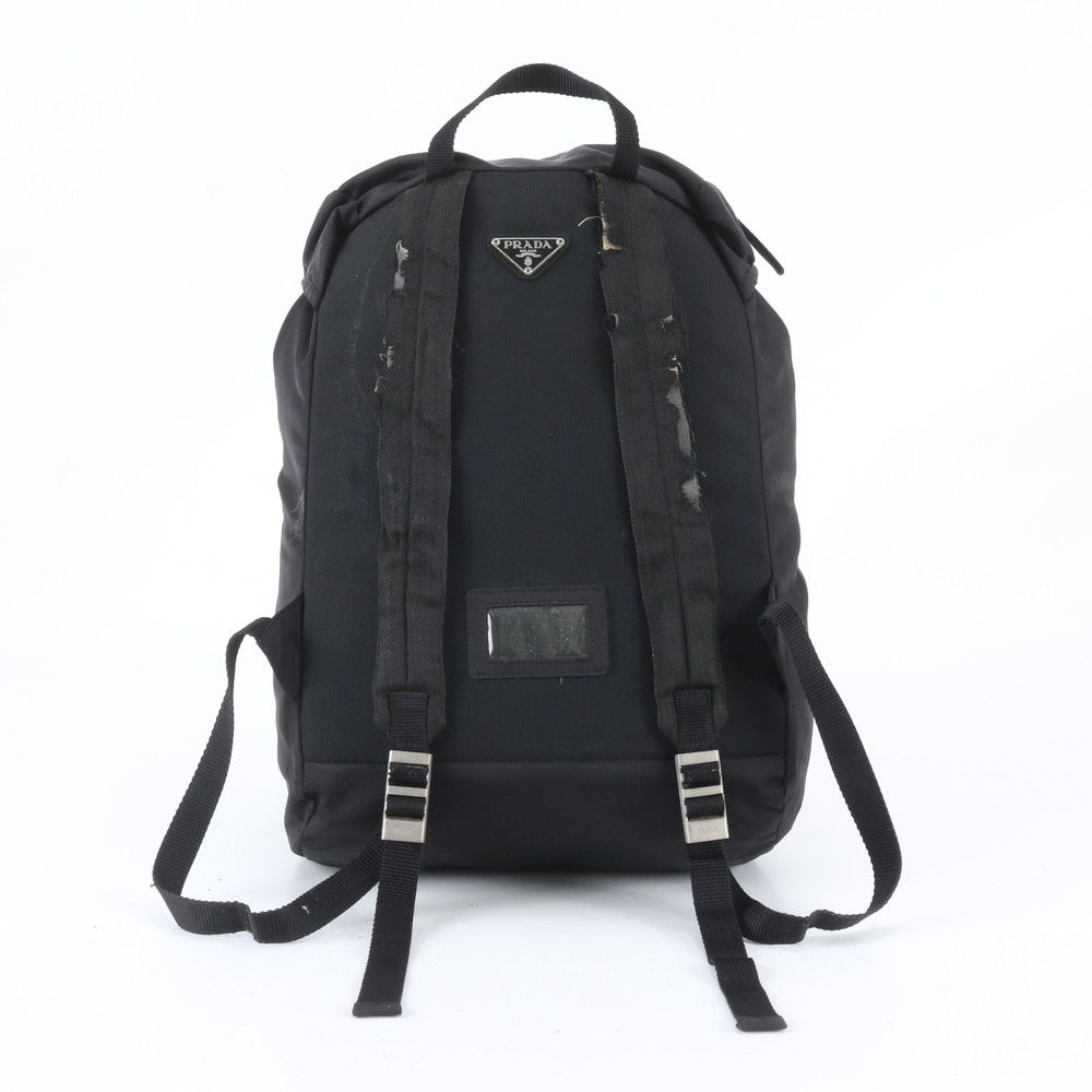 Prada Tessuto Nylon Triangle Logo Backpack Shoulder Bag Black — view 4