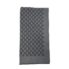 Gucci Double Jacquard GG Wool Scarf 33 175 Dark Gray Black