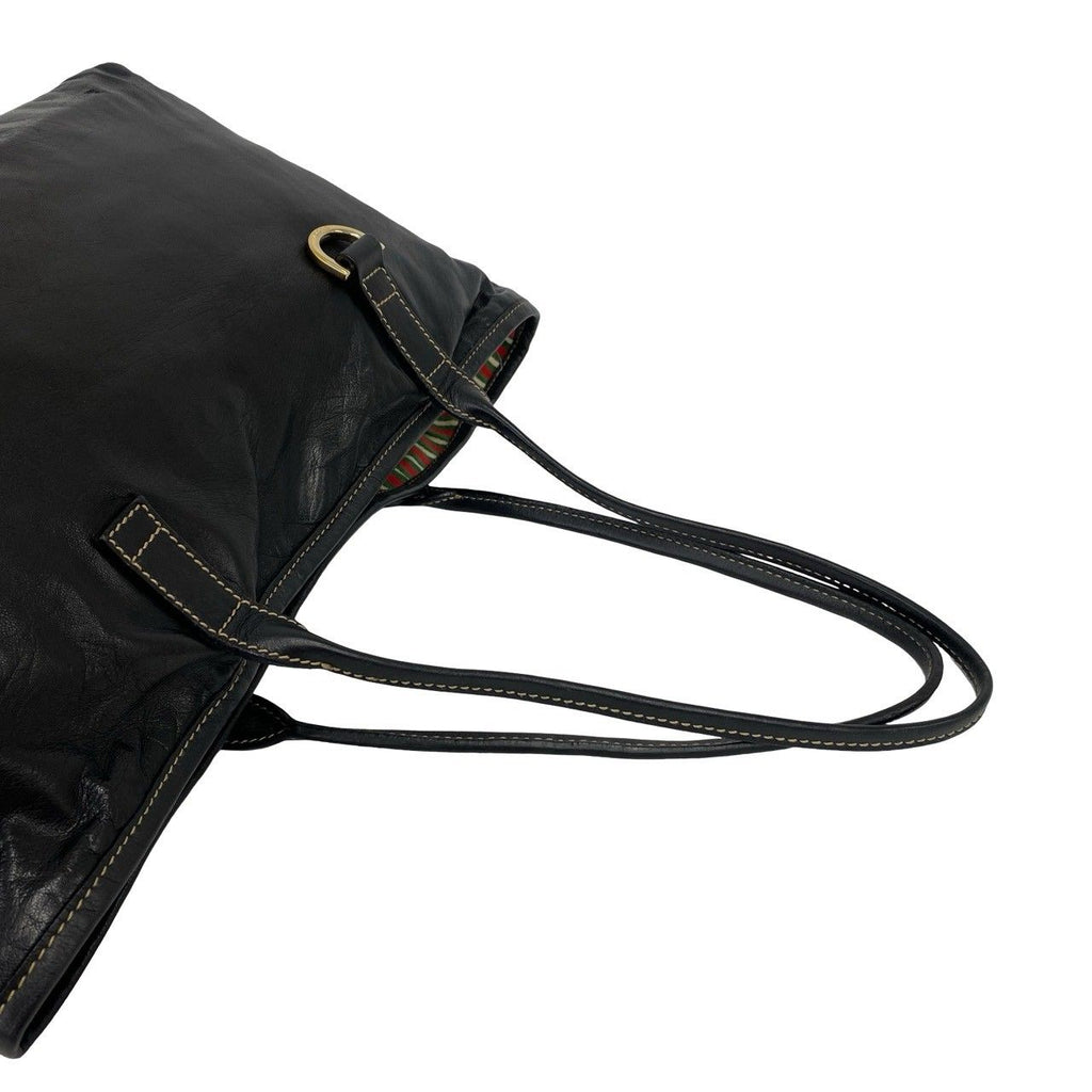 Gucci New Brit GG Logo Leather Shoulder Bag Tote Black — view 4