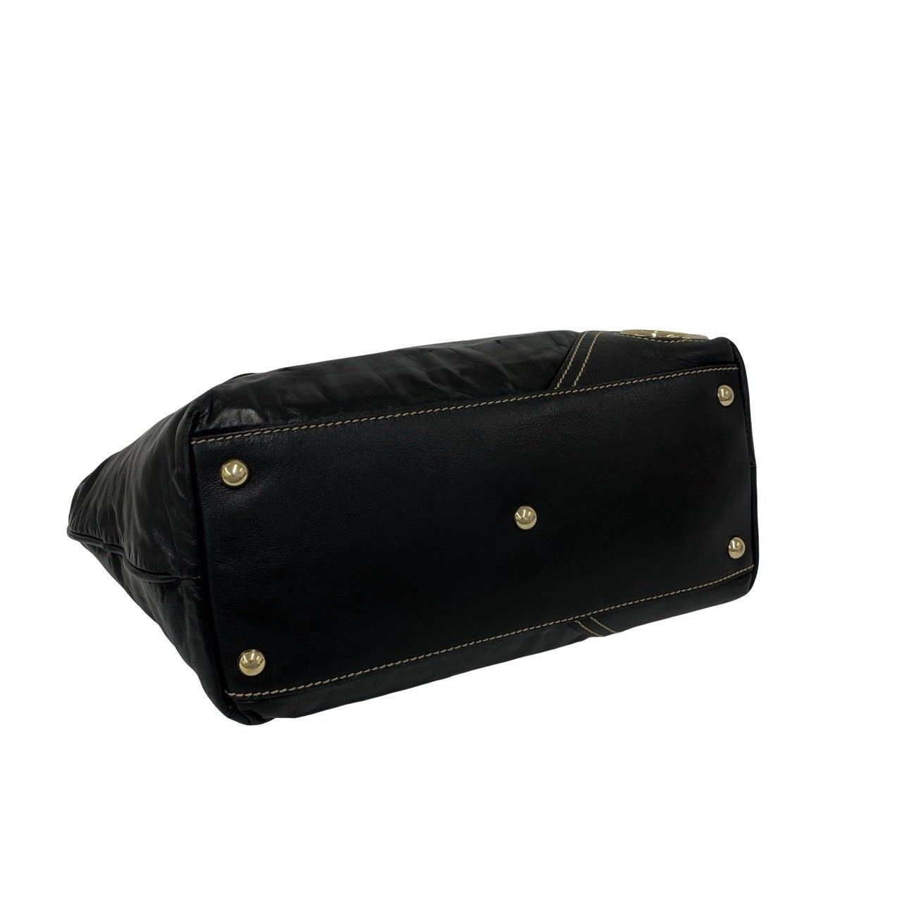 Gucci New Brit GG Logo Leather Shoulder Bag Tote Black — view 7