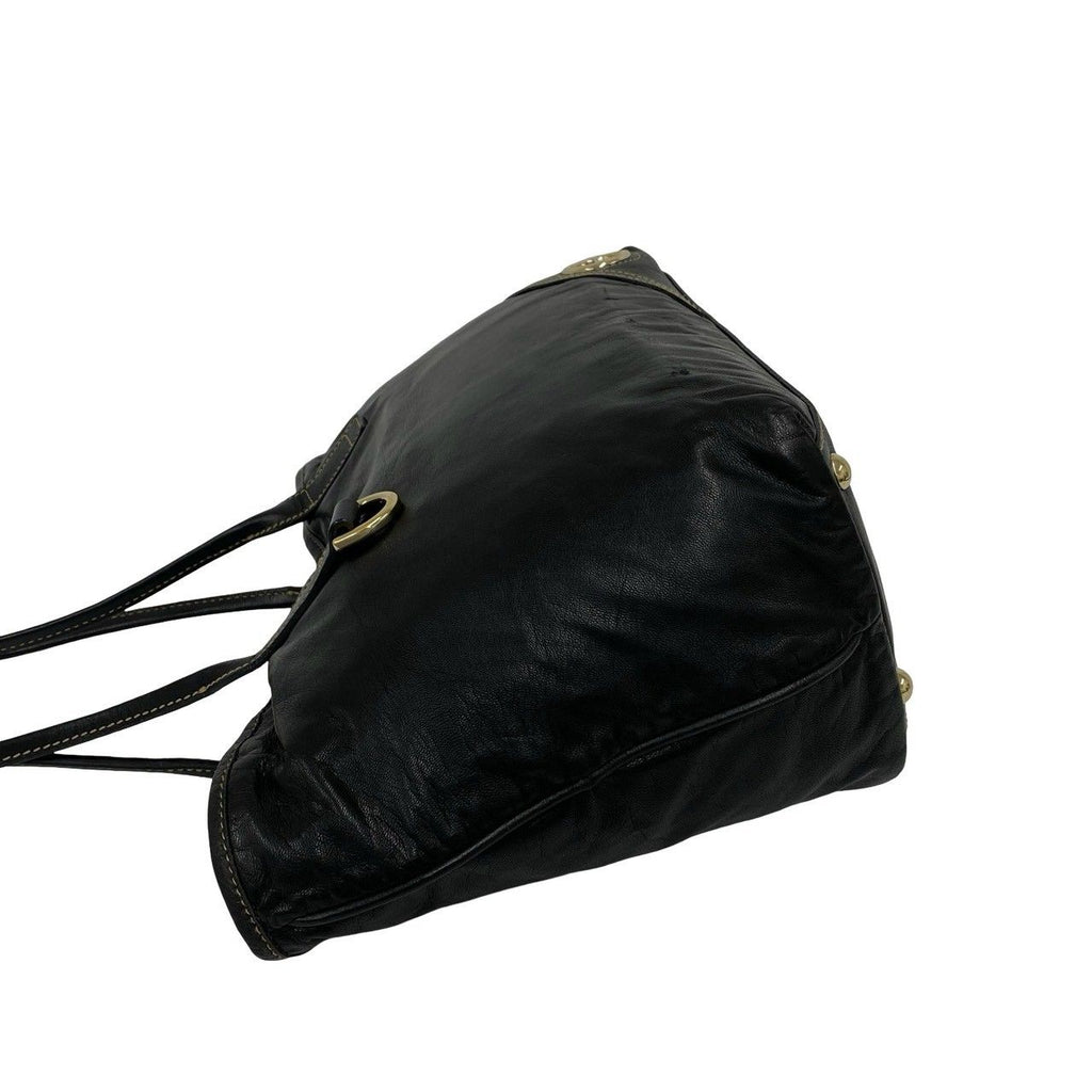 Gucci New Brit GG Logo Leather Shoulder Bag Tote Black — view 5