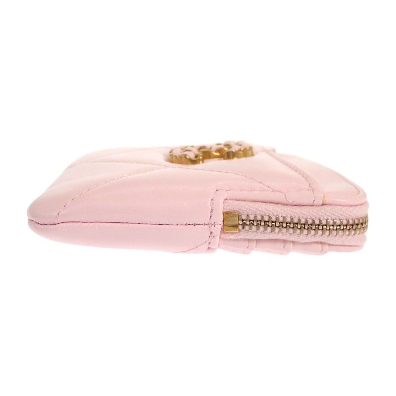 Chanel 19 Zip Coin Purse Dixneuf Lambskin Pink Gold — view 4
