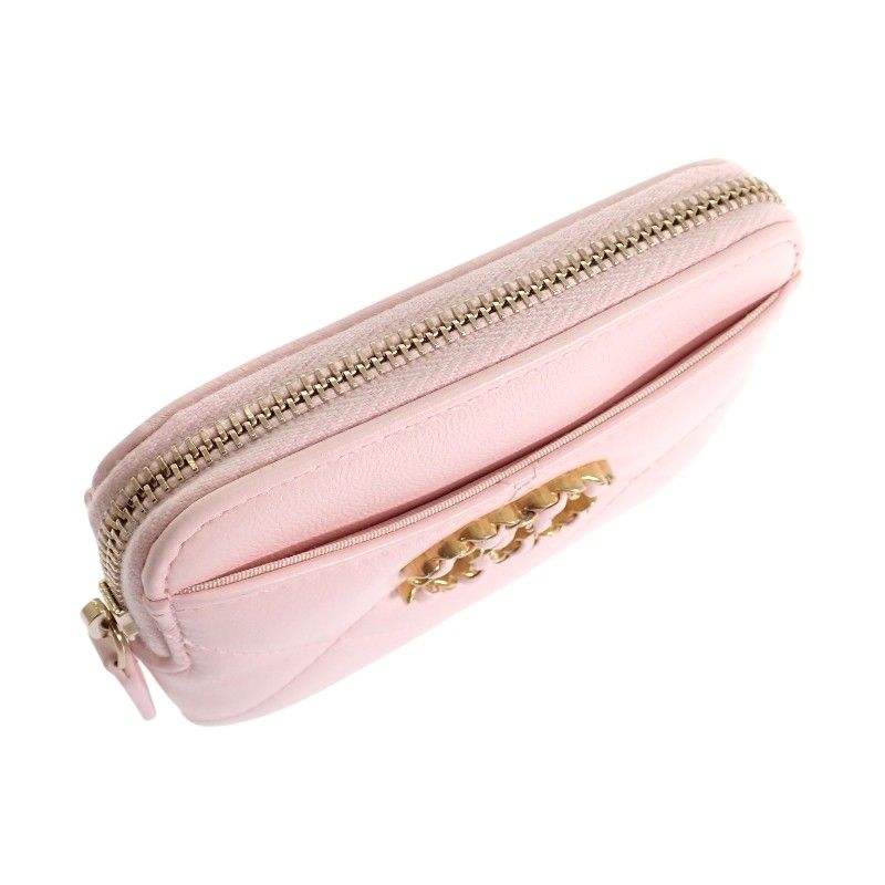 Chanel 19 Zip Coin Purse Dixneuf Lambskin Pink Gold — view 7