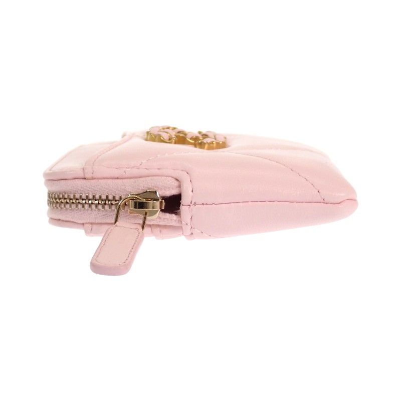Chanel 19 Zip Coin Purse Dixneuf Lambskin Pink Gold — view 5