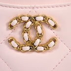 Chanel 19 Zip Coin Purse Dixneuf Lambskin Pink Gold — view 8