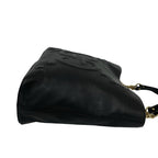 Gucci GG Logo Leather Chain Tote Shoulder Bag Black — view 6