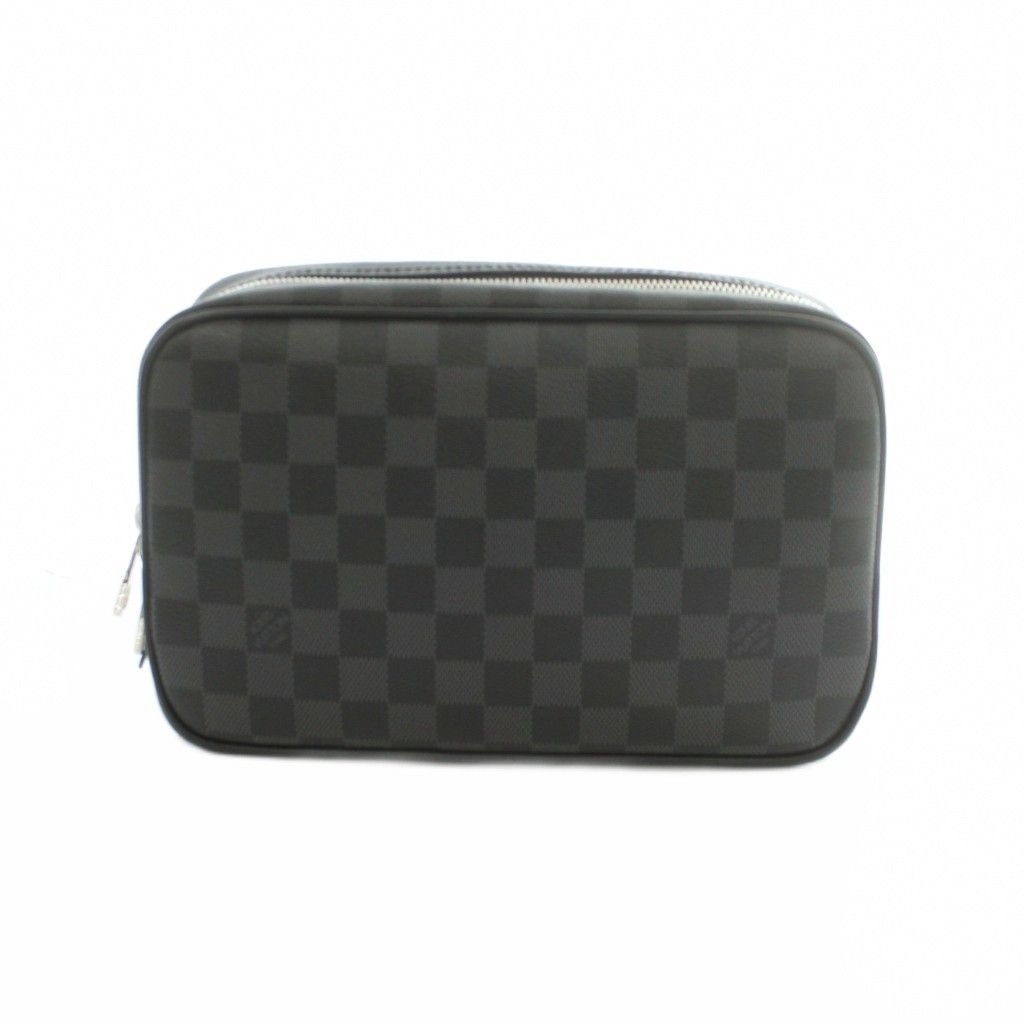 Louis Vuitton Trousse Toilette Travel Pouch Damier Pattern Black
