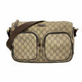 Gucci Shoulder Bag GG Supreme Brown Champagne Gold