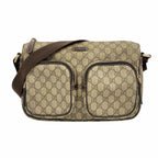 Gucci Shoulder Bag GG Supreme Brown Champagne Gold