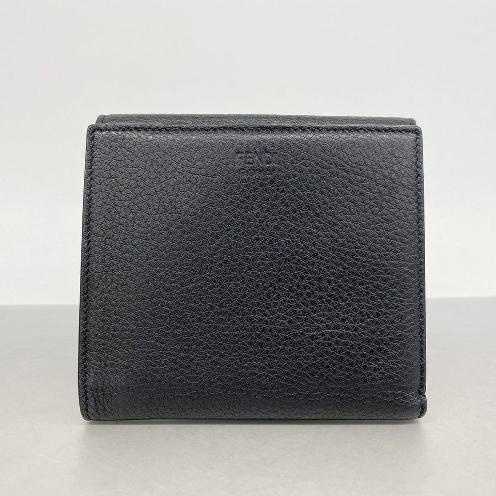Fendi Trifold Wallet Leather Black Gold — view 7