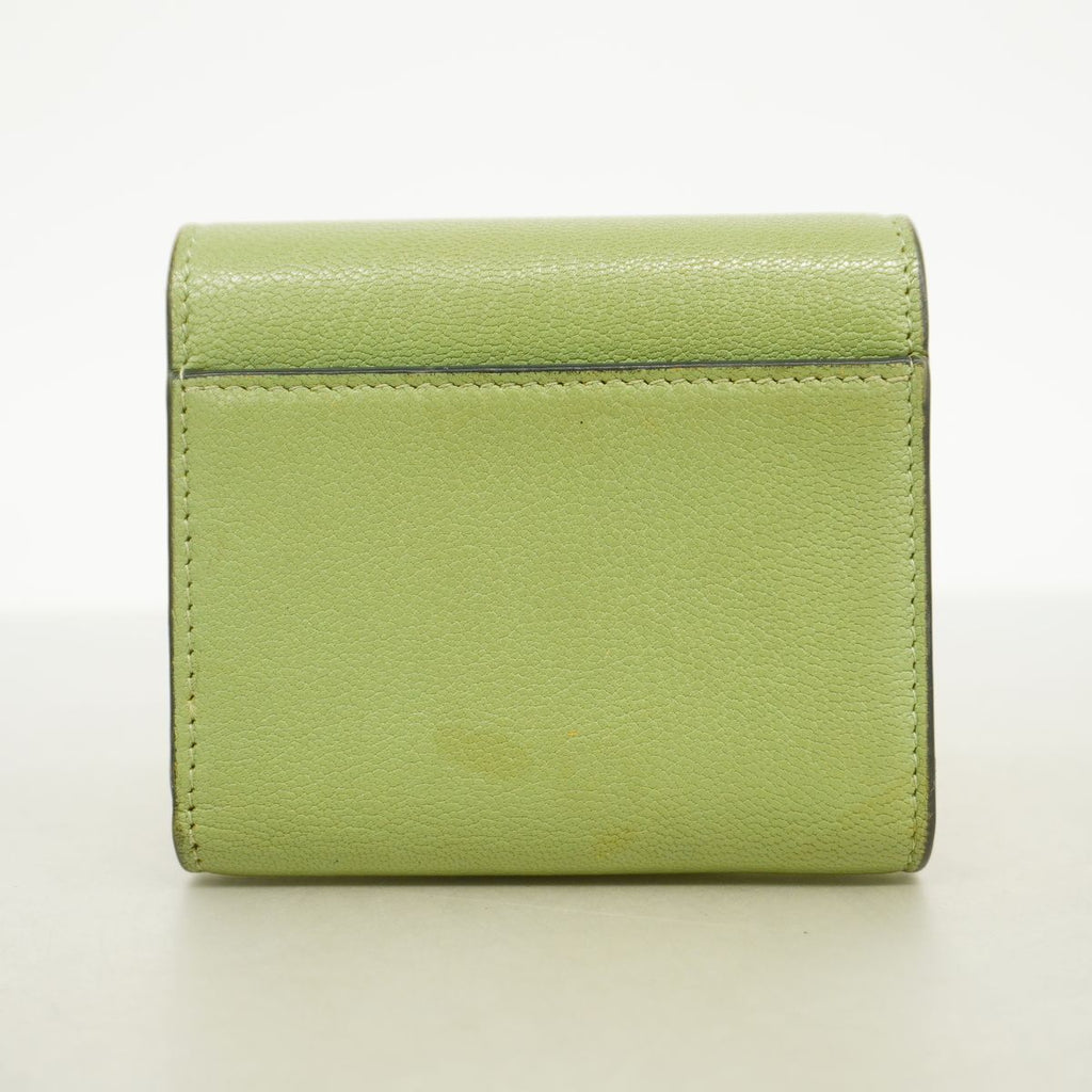 Dior Trifold Wallet Saddle Leather Moss Green Gold — view 7