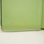 Dior Trifold Wallet Saddle Leather Moss Green Gold — view 4