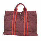 Hermes Tote Bag Fourre Tout MM Canvas Brown Silver