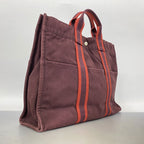 Hermes Tote Bag Fourre Tout MM Canvas Brown Silver — view 2