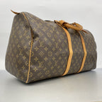 Louis Vuitton Boston Bag Monogram Keepall 55 Brown — view 2