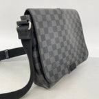Louis Vuitton Shoulder Bag Damier Graphite District PM Gray Black — view 2