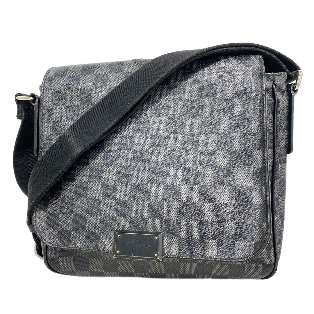 Louis Vuitton Shoulder Bag Damier Graphite District PM Gray Black