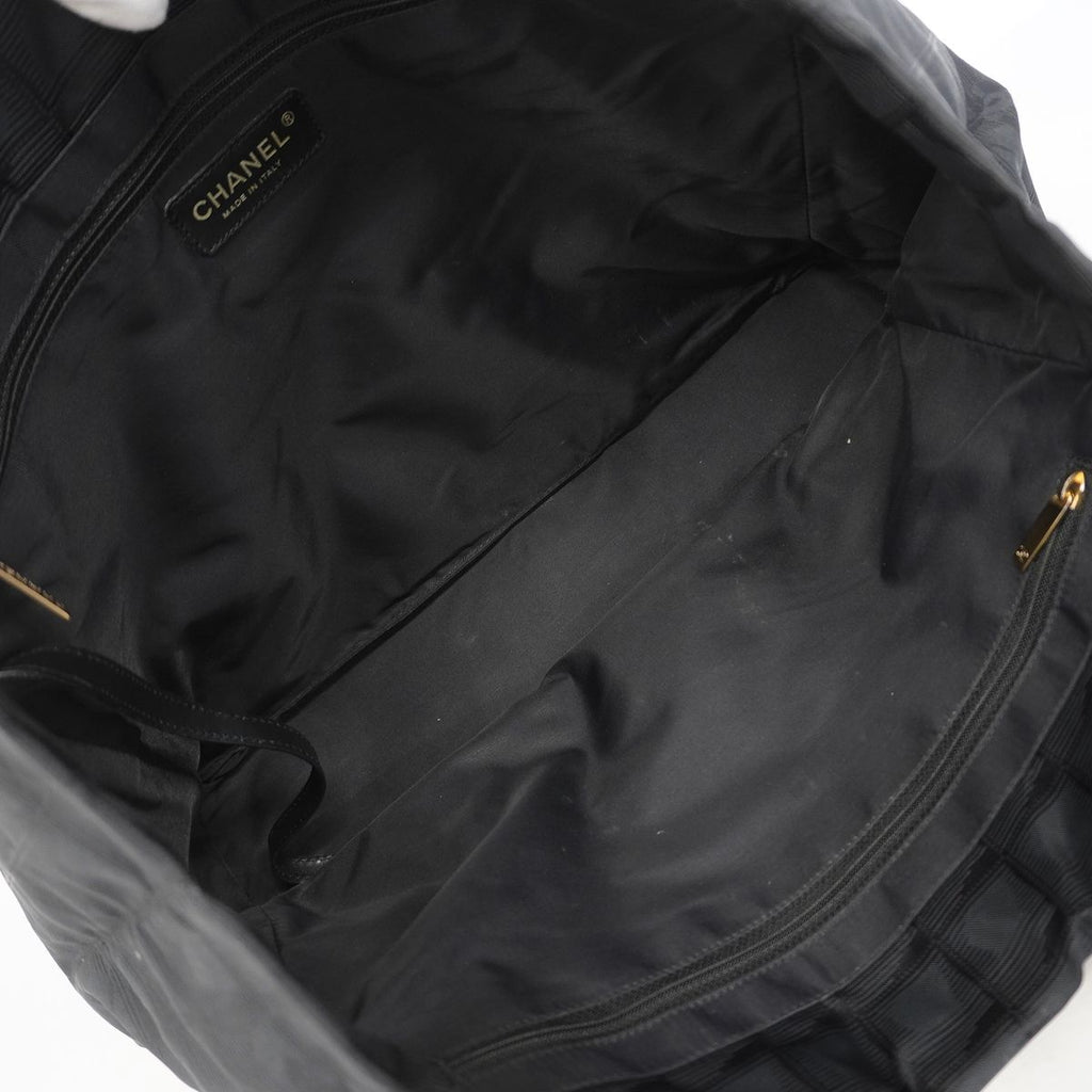 Chanel Tote Bag New Travel Nylon Black Champagne Gold — view 4
