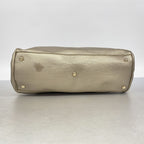 Gucci Handbag Bamboo Leather Pale Silver Champagne Gold 2-Way Bag — view 3