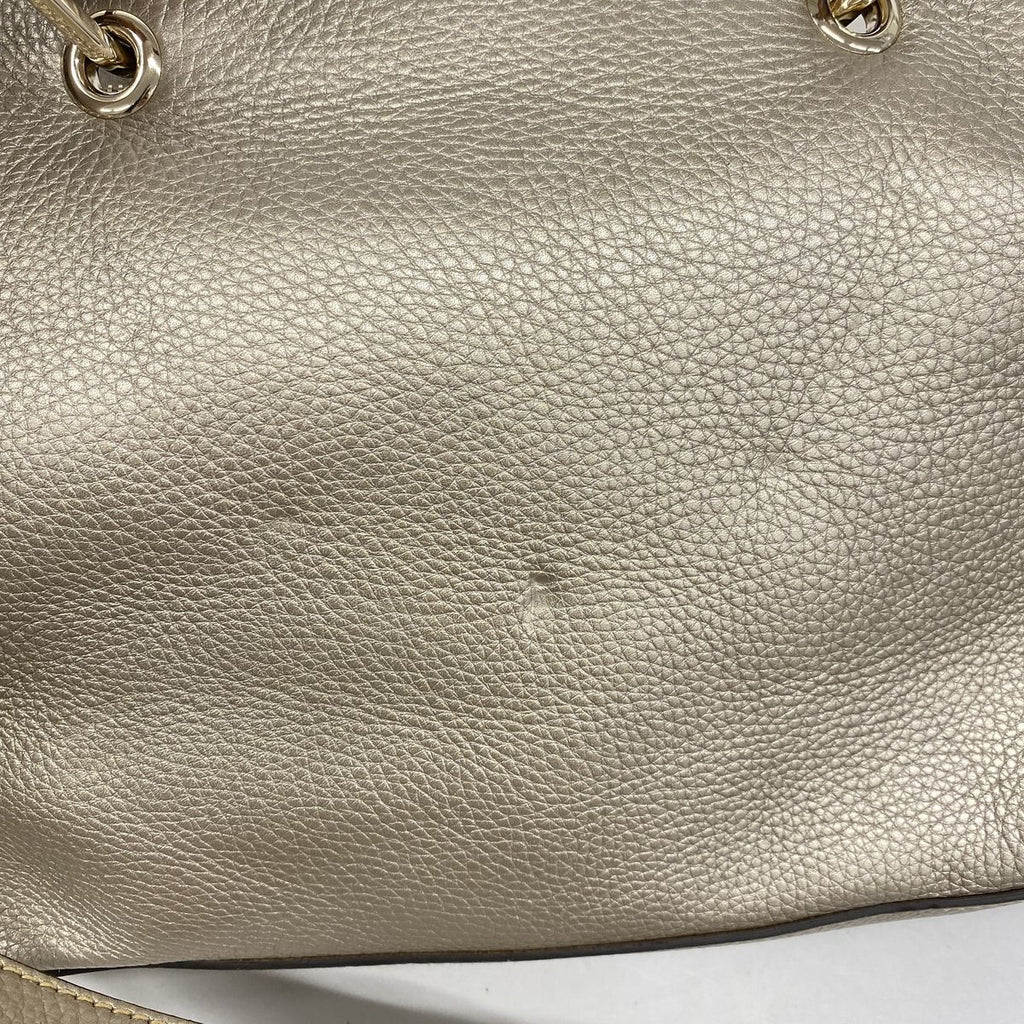 Gucci Handbag Bamboo Leather Pale Silver Champagne Gold 2-Way Bag — view 7