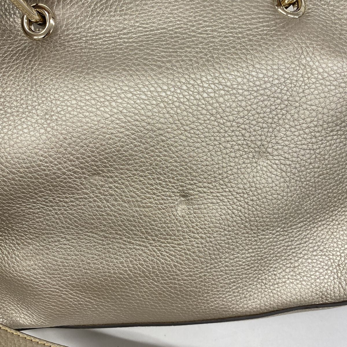 Gucci Handbag Bamboo Leather Pale Silver Champagne Gold 2-Way Bag — view 7