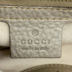 Gucci Handbag Bamboo Leather Pale Silver Champagne Gold 2-Way Bag — view 5