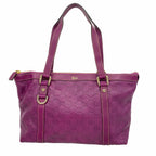 Gucci Tote Bag Guccissima Leather Purple Champagne Gold